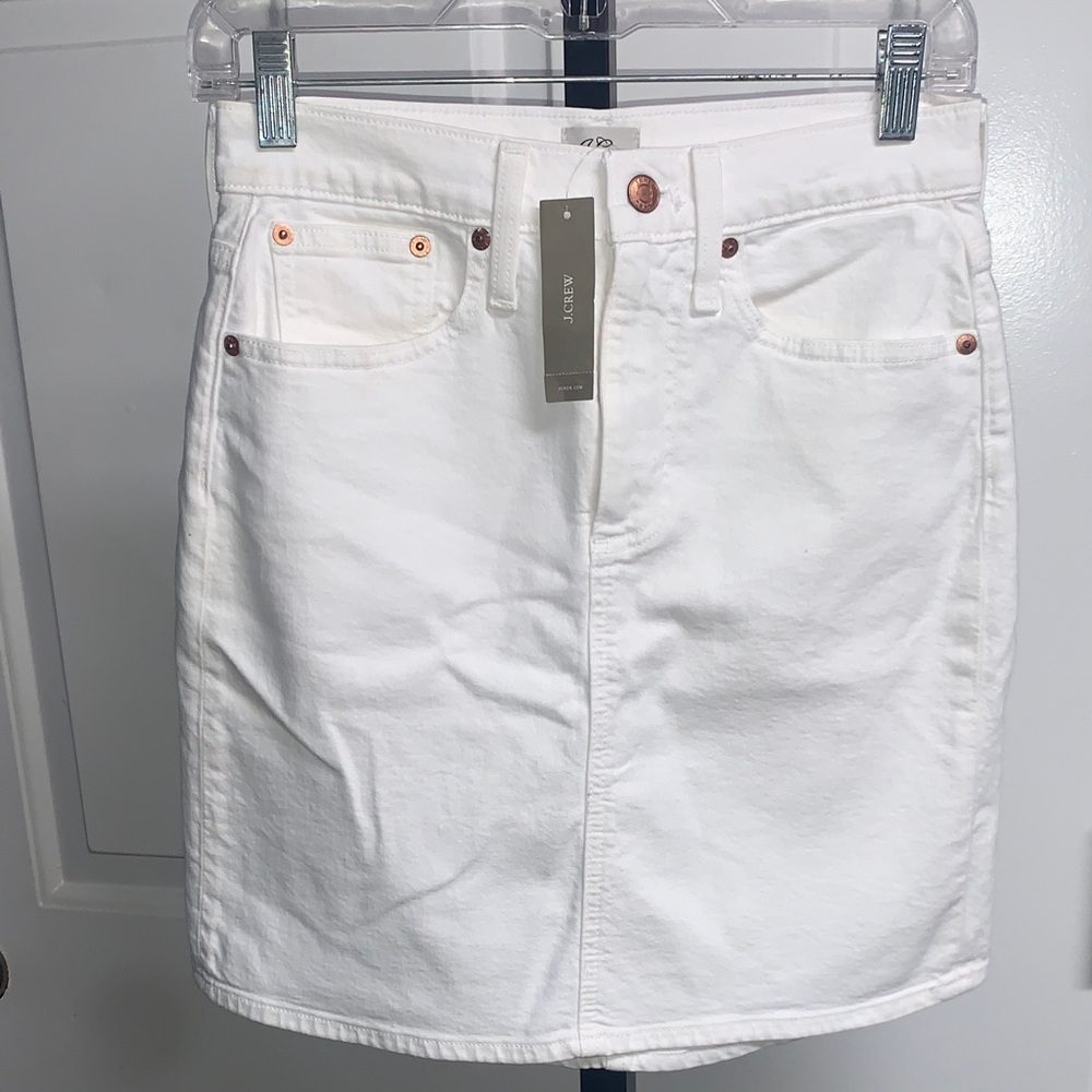 NEW J.CREW white denim cotton skirt size 25